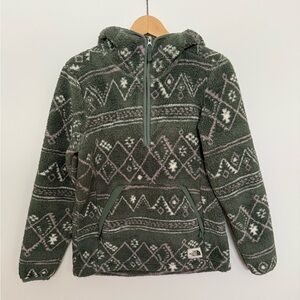 The North Face Olive and White Fleece Jacket